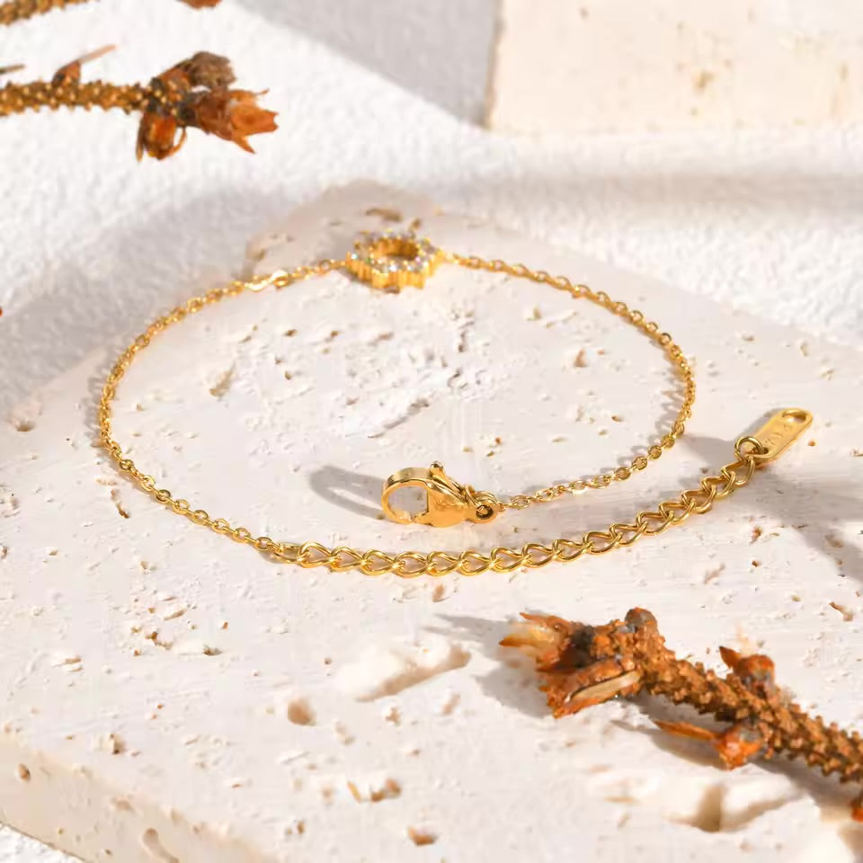 Dazzle Round Bracelet - Gold coated waterproof high quality gift for her