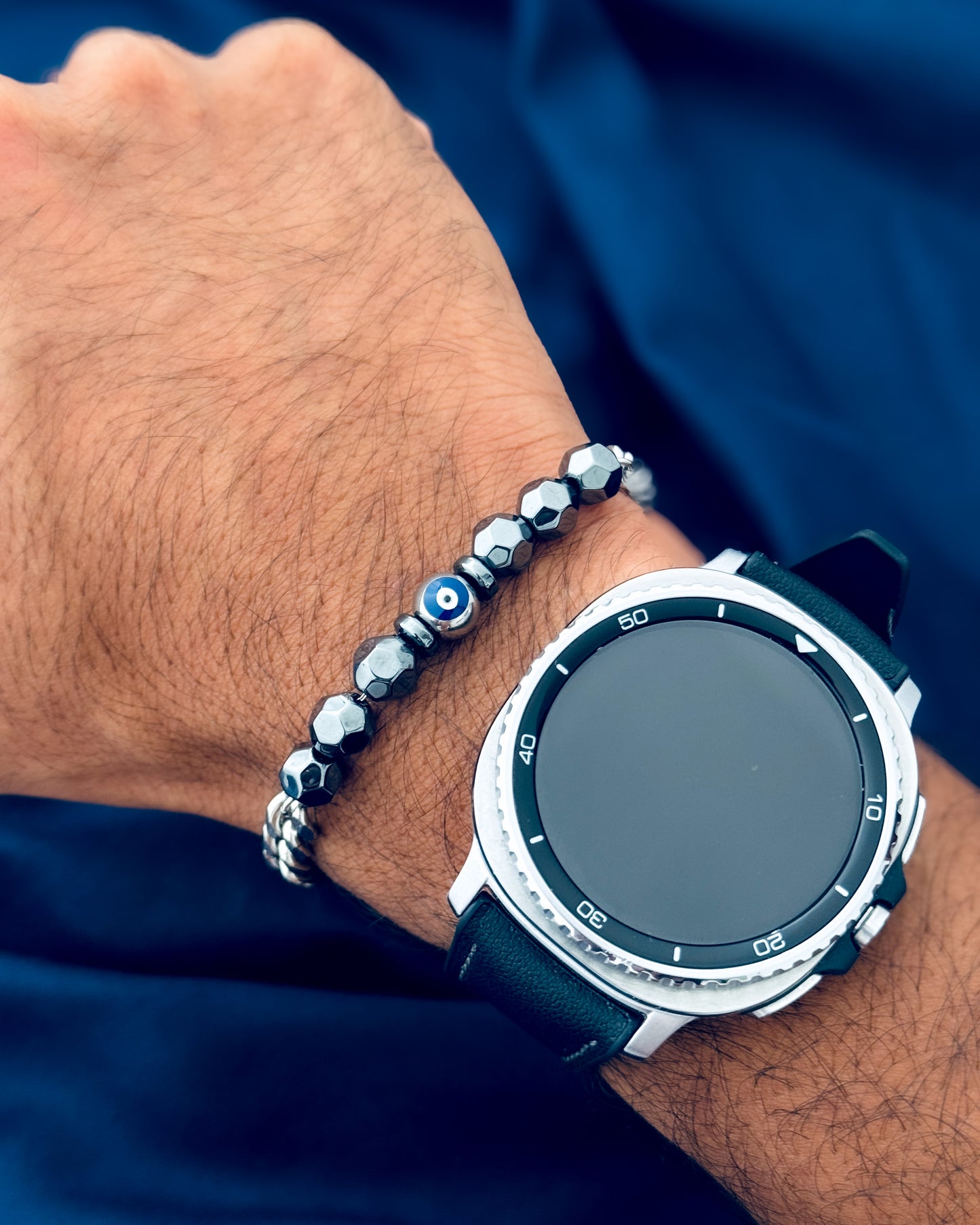 Glamon Aegis Tungsten Evil Eye Bracelet for Men – 316L Stainless Steel Waterproof Luxury Bracelet