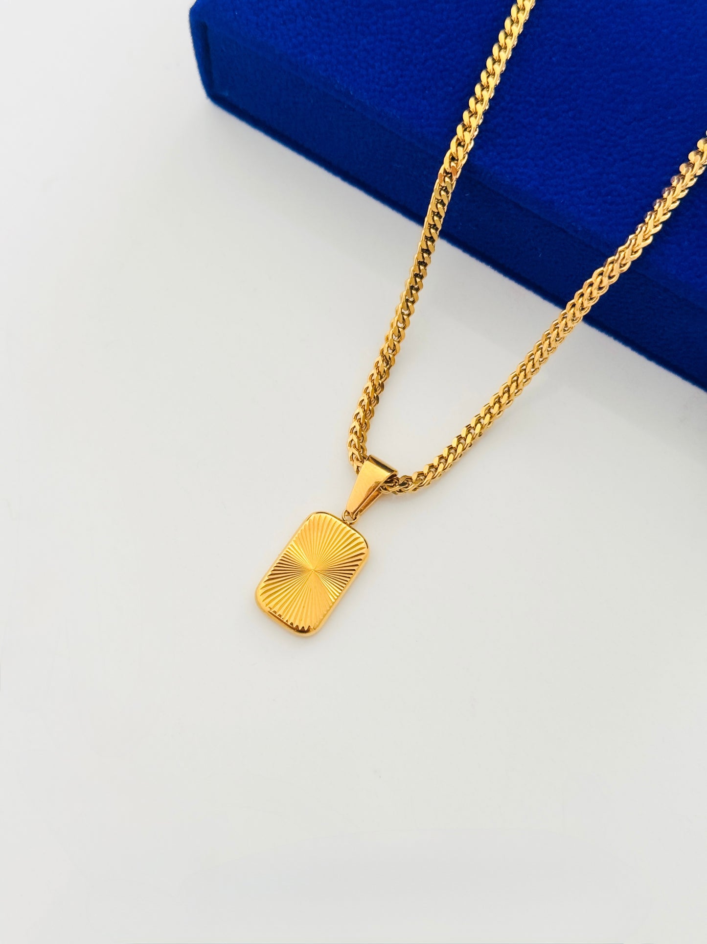 Glamon Solaris Necklace – Premium Gold Coated Pendant with 3mm Franco Chain for Men | Waterproof Stainless Steel