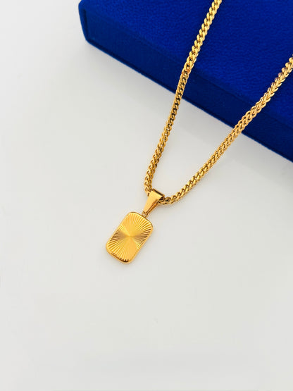 Glamon Solaris Necklace – Premium Gold Coated Pendant with 3mm Franco Chain for Men | Waterproof Stainless Steel