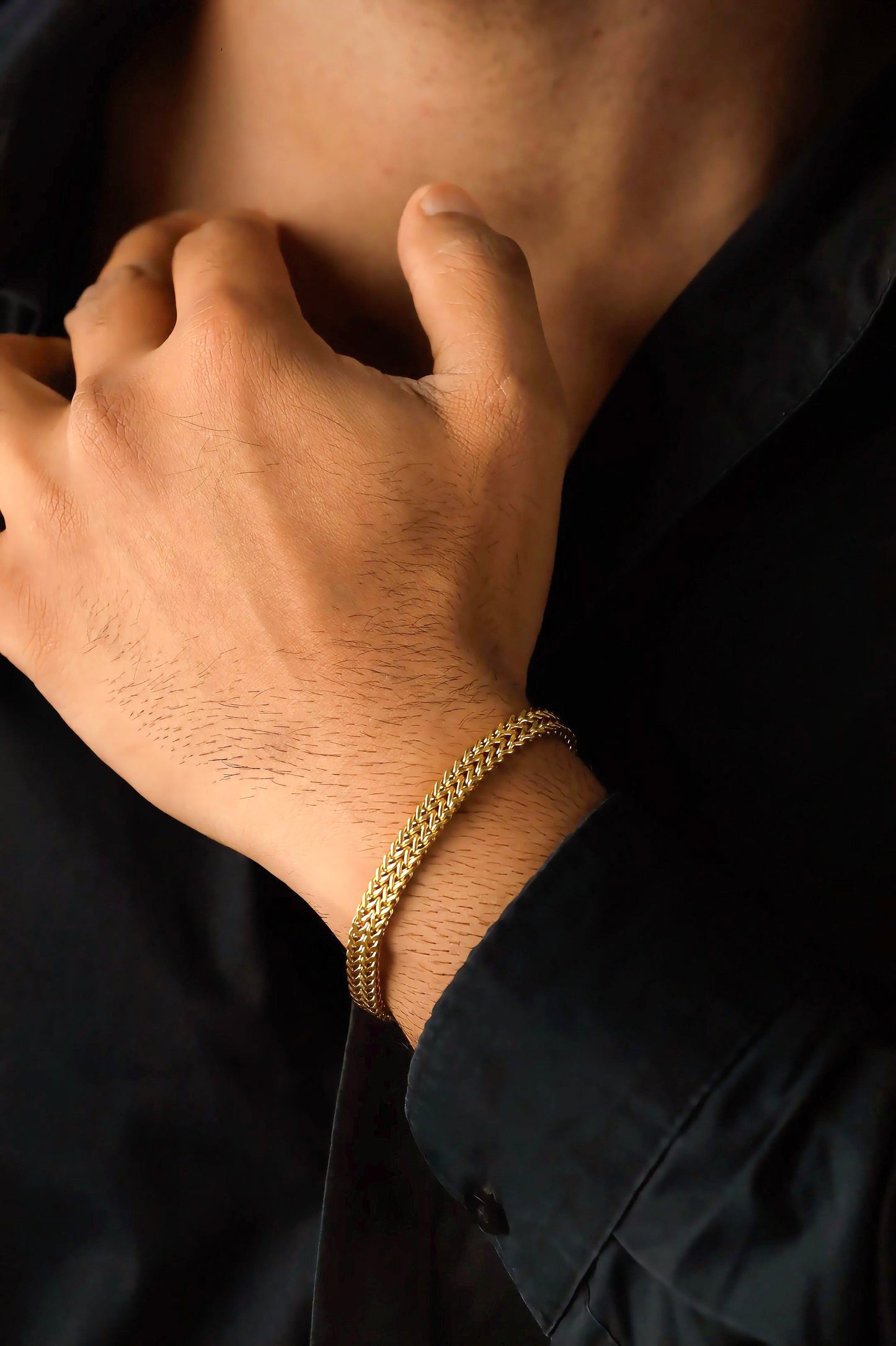 Glamon 6mm Gold Coated Stainless Steel Bracelet for Men | Premium Waterproof Men’s Jewellery