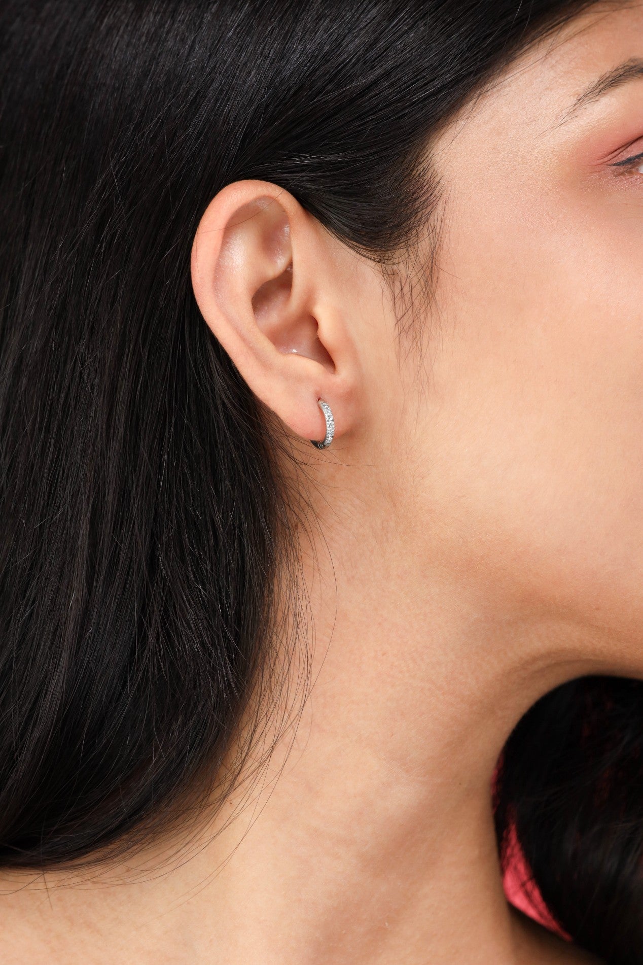 Glamon Silver Glow Huggies – Silver Zircon Huggie Earrings for Women Sri Lanka