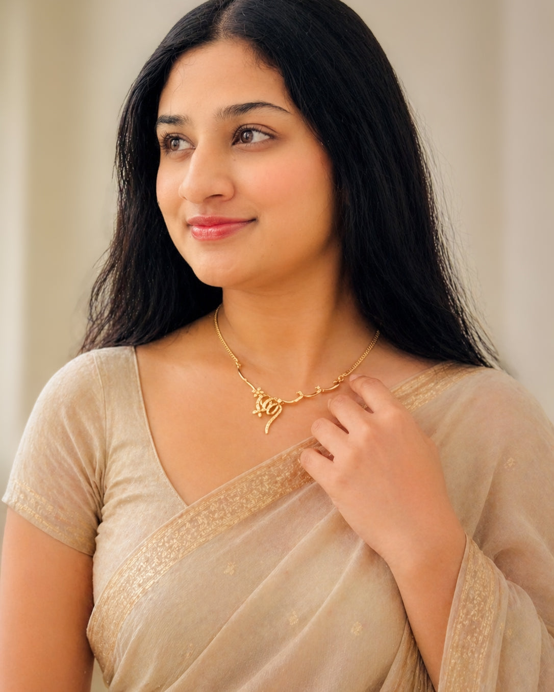 Gold Plated Wedding Necklace for Women – Stylish Bridal Jewelry for Saree Look