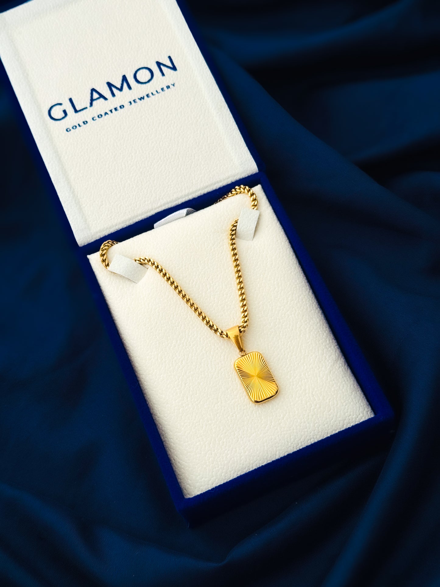 Glamon Solaris Necklace – Premium Gold Coated Pendant with 3mm Franco Chain for Men | Waterproof Stainless Steel