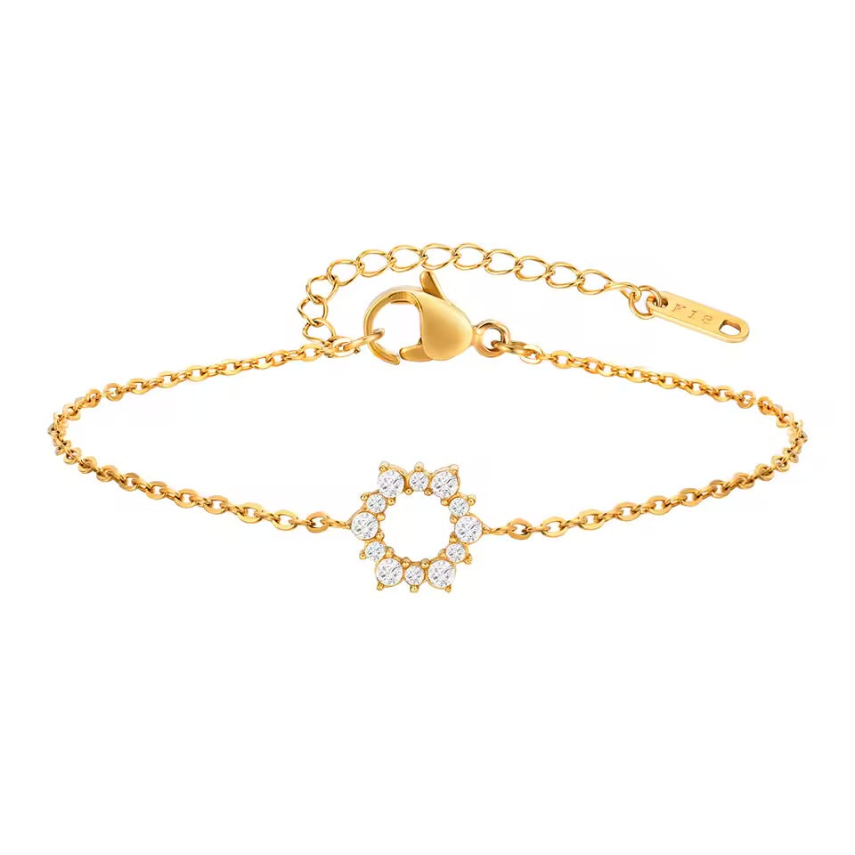 Dazzle Round Bracelet - Gold coated waterproof high quality gift for her