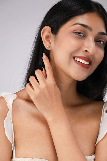 Glamon Mini Love Stud Earrings – Gold Heart Studs for Women Sri Lanka