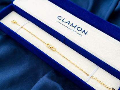 Glamon Eternal Loop Heart Bracelet | Luxury Gold Coated Waterproof Bracelet for Girls & Women