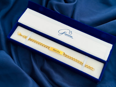 Glamon Gold Coated Customized Name Bracelet for Boys
