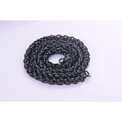 Glamon Stainless Steel Black Color Wheat Chain For Men Women