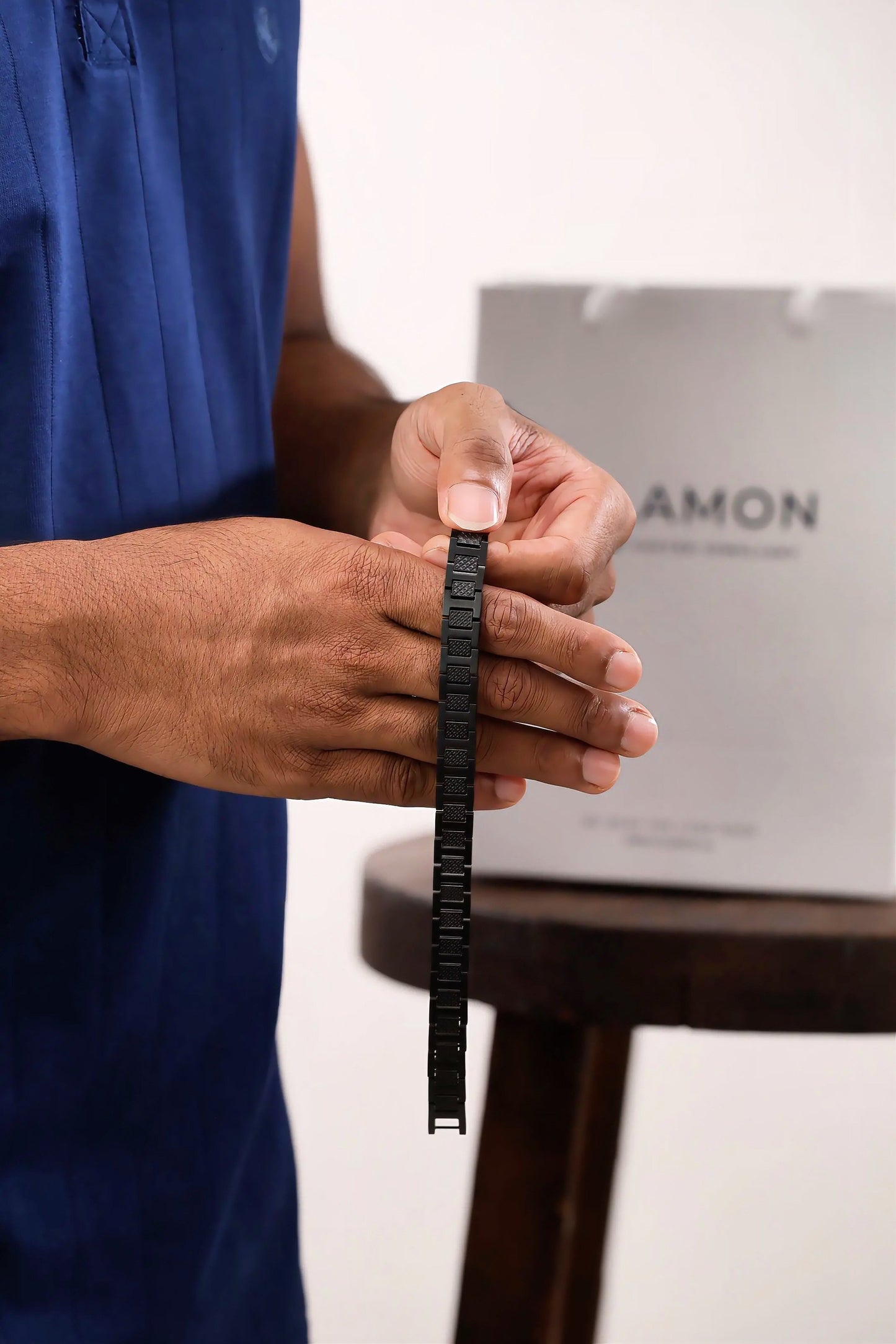 Glamon Monarch Link Bracelet – Black Edition | Luxury 316L Stainless Steel Waterproof Men’s Bracelet | 10mm Adjustable 21cm | 6-Month Warranty | Sri Lanka Exclusive