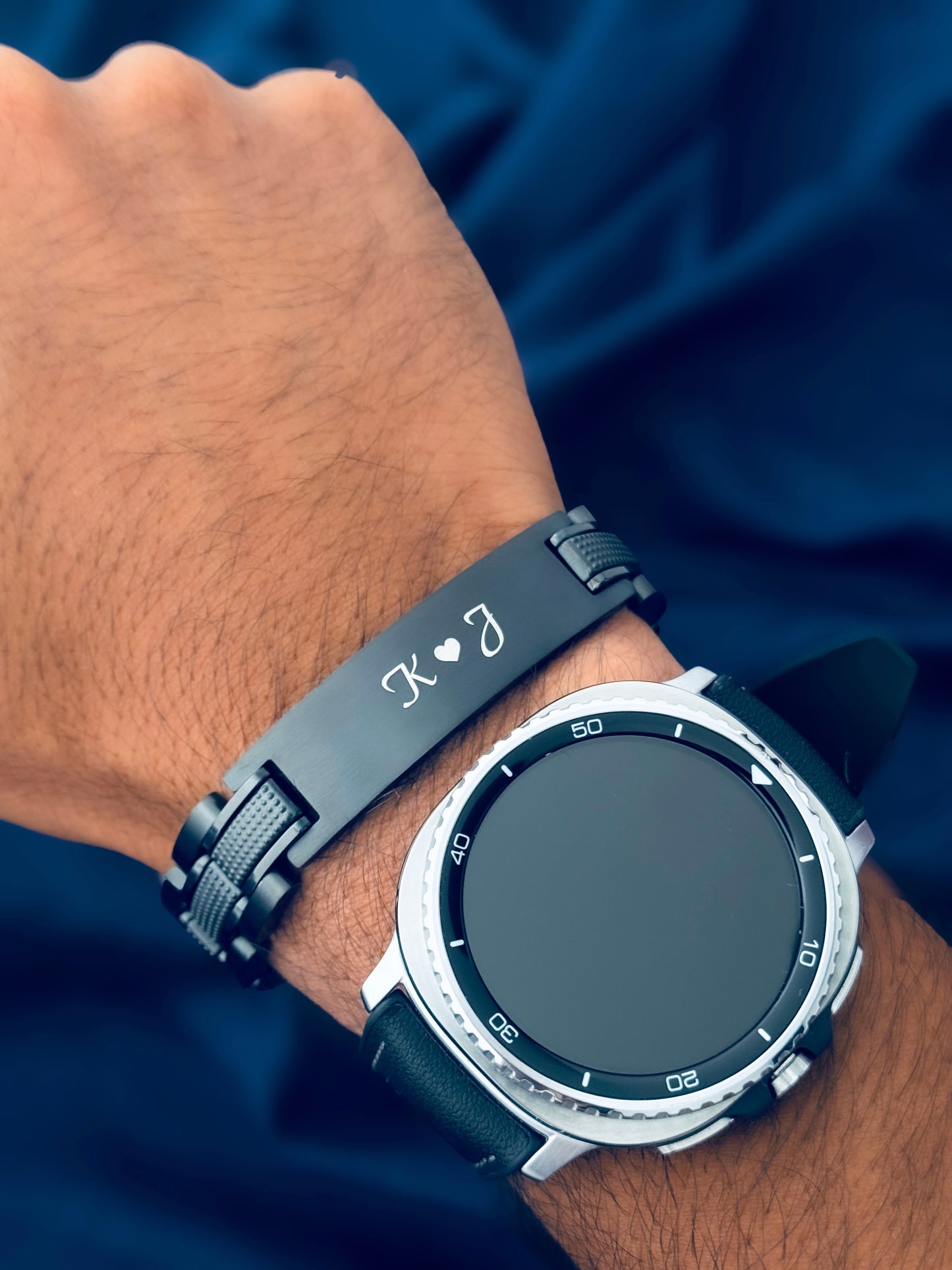 Glamon ZYGMA BLACK EDITION   Name Engraved Bracelet for Men | Premium Luxury Mens Gift