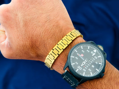 Glamon Monarch Link Bracelet – Luxury Gold-Coated Stainless Steel Bracelet for Men | Waterproof Premium Gift with 6-Month Warranty | Sri Lanka Exclusive