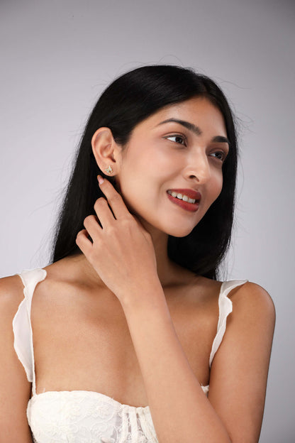 Glamon Crystal Wings Earrings – Gold Coated Butterfly Zircon Stud Earrings for Women Sri Lanka
