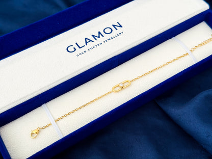 Glamon Eternal Loop Heart Bracelet | Luxury Gold Coated Waterproof Bracelet for Girls & Women