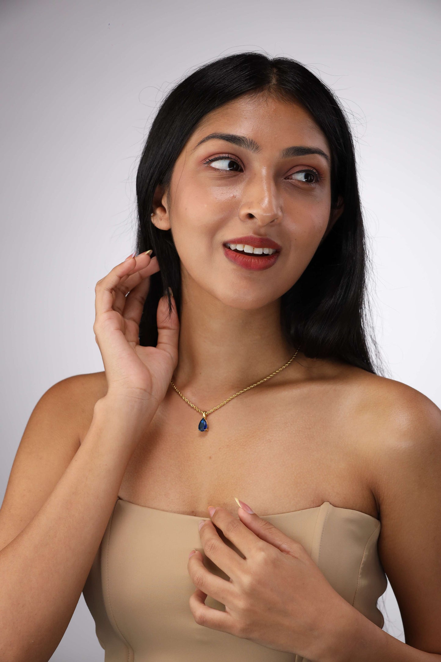 Elegant Birthstone Necklace Gold Coated – Rope Chain Jewelry Gift for Her Sri Lanka