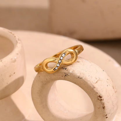 Glamon Infinity Ring for Women | High Quality Gold-Coated Waterproof Ring