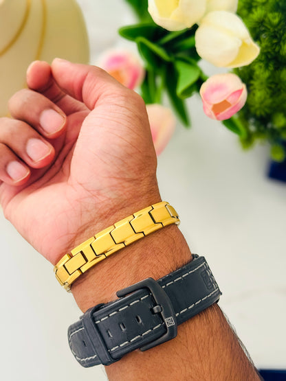 Glamon Alpha Band-Gold Edition-Customized Name Bracelet Gift For Men