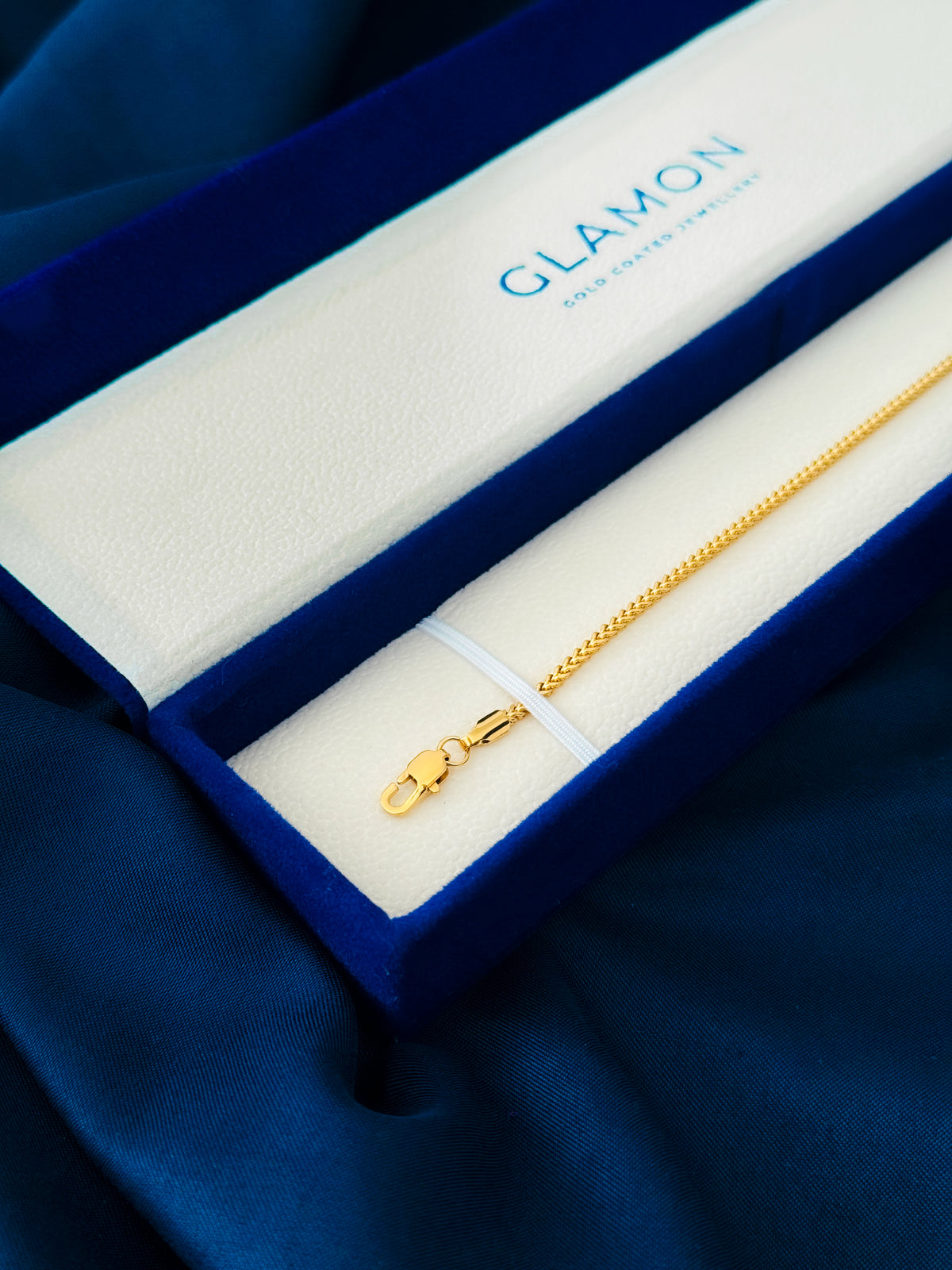 Glamon Signature 2mm Diamond-Cut Franco Bracelet | Unisex Gold-Coated Stainless Steel Waterproof Bracelet