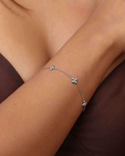 Glamon Soft Blossom Bracelet – 316L Stainless Steel Silver Bracelet for Girls | Waterproof High Quality