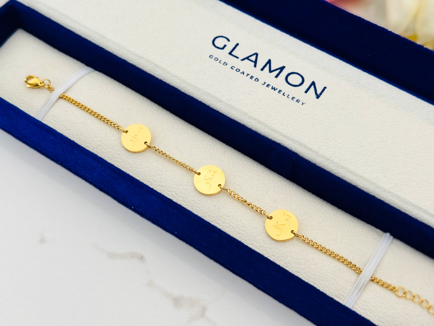 Arabic Calligraphy Bracelet – Gold Coin Pendant Adjustable Bracelet For Women