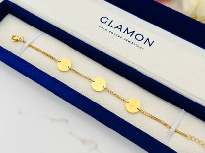Arabic Calligraphy Bracelet – Gold Coin Pendant Adjustable Bracelet For Women