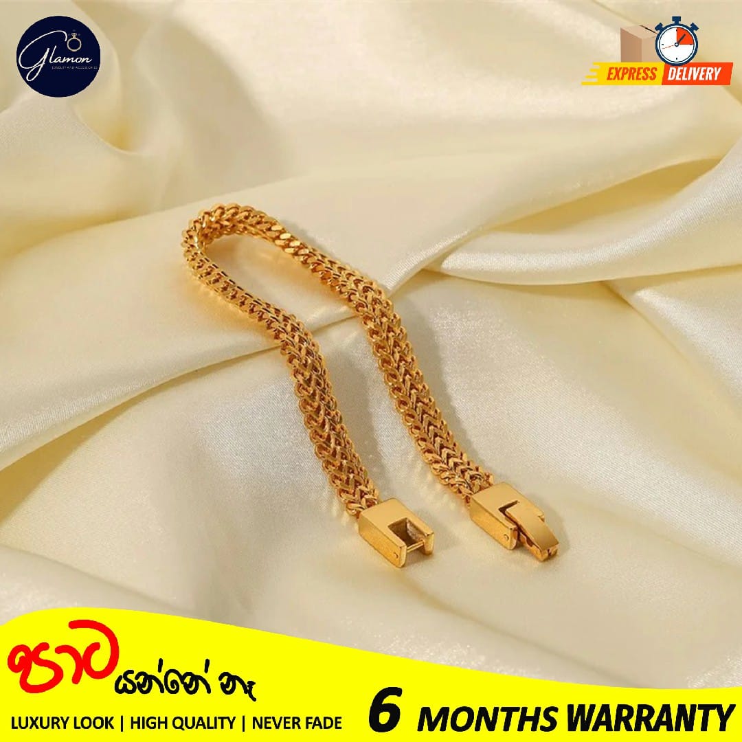 6mm Thick Double Franco Chain Gold Bracelet For Men High Quality Stainless Steel Diamond Cut Bali Foxtail Link Mens Bracelet Boys Gift Items Birthday