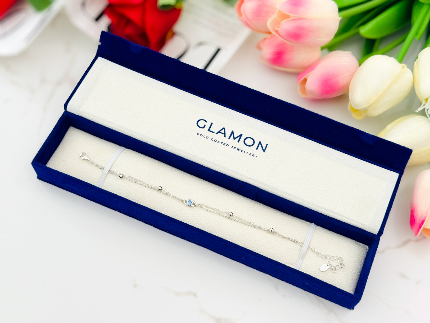 S925 Pure Silver Evil Eye Bracelet for Women | Rhodium Coated | Luxury Gift for Her