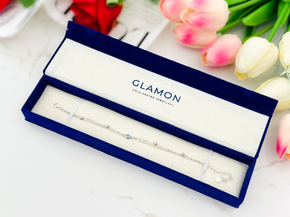 S925 Pure Silver Evil Eye Bracelet for Women | Rhodium Coated | Luxury Gift for Her