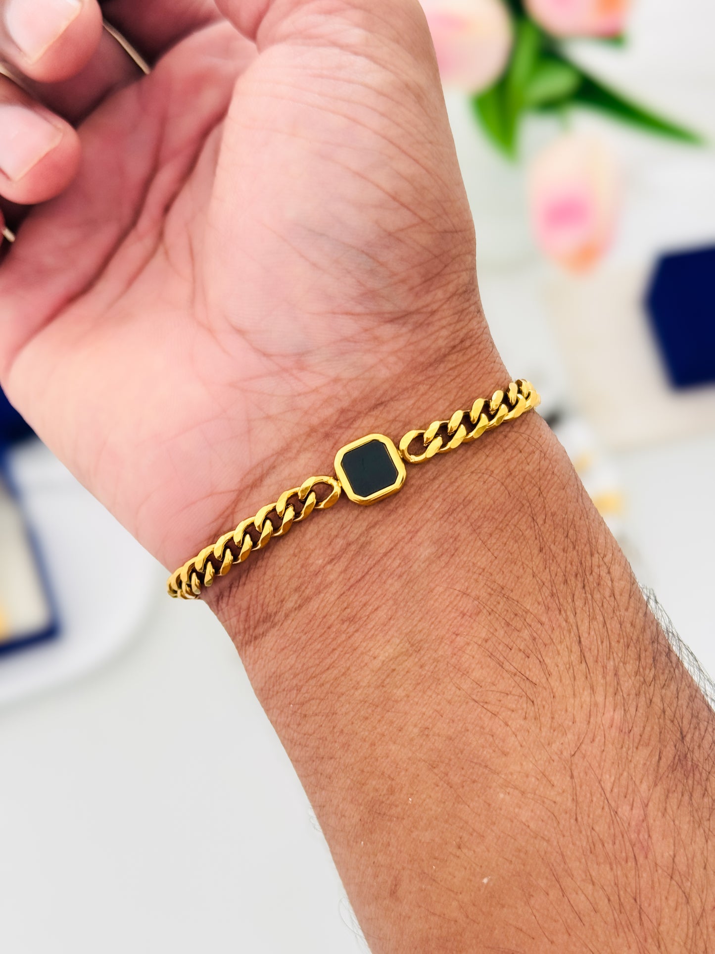 Glamon King’s Cut Bracelet for Men – Gold Coated Stainless Steel Bracelet | Premium Luxury Men’s Jewelry Gift