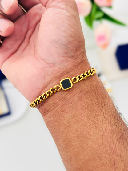 Glamon King’s Cut Bracelet for Men – Gold Coated Stainless Steel Bracelet | Premium Luxury Men’s Jewelry Gift