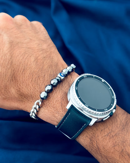 Glamon Aegis Tungsten Evil Eye Bracelet for Men – 316L Stainless Steel Waterproof Luxury Bracelet