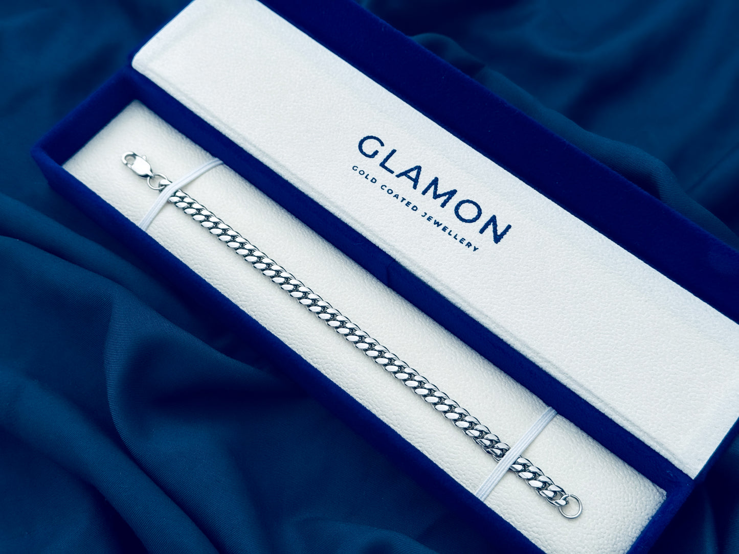Glamon 5mm Silver Cuban Link Bracelet for Men High Polish Waterproof Premium Stainless Steel Luxury Chain Bracelet | Gift for Him
