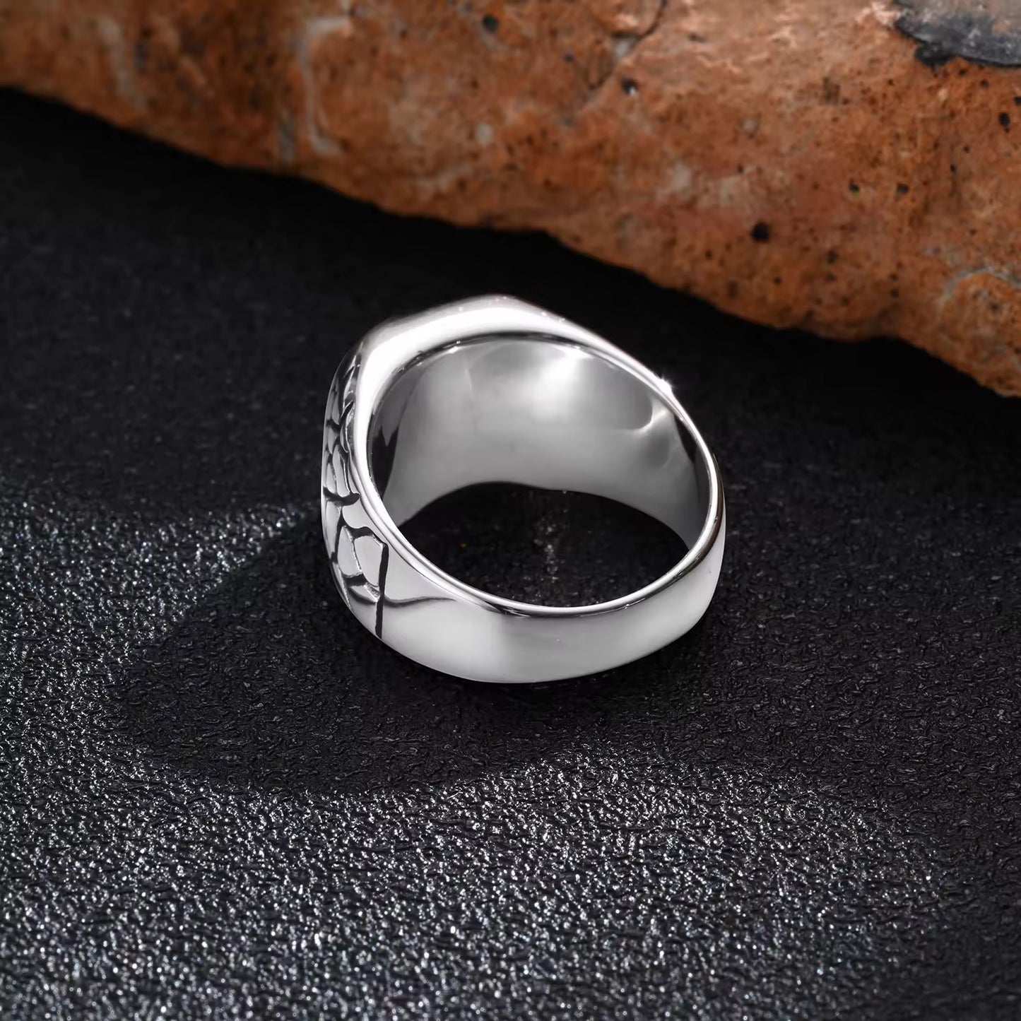 Glamon Guardian Cross Ring for Men Premium Stainless Steel Waterproof Luxury Silver Ring