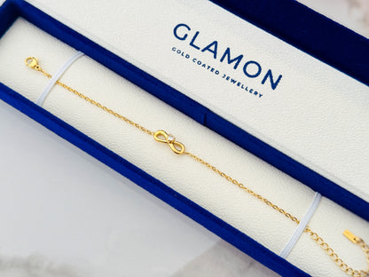 Glamon Infinity Glow Heart Bracelet for Women | Luxury Gold Coated 316L Stainless Steel Waterproof Love Bracelet | Gift for Her Sri Lanka