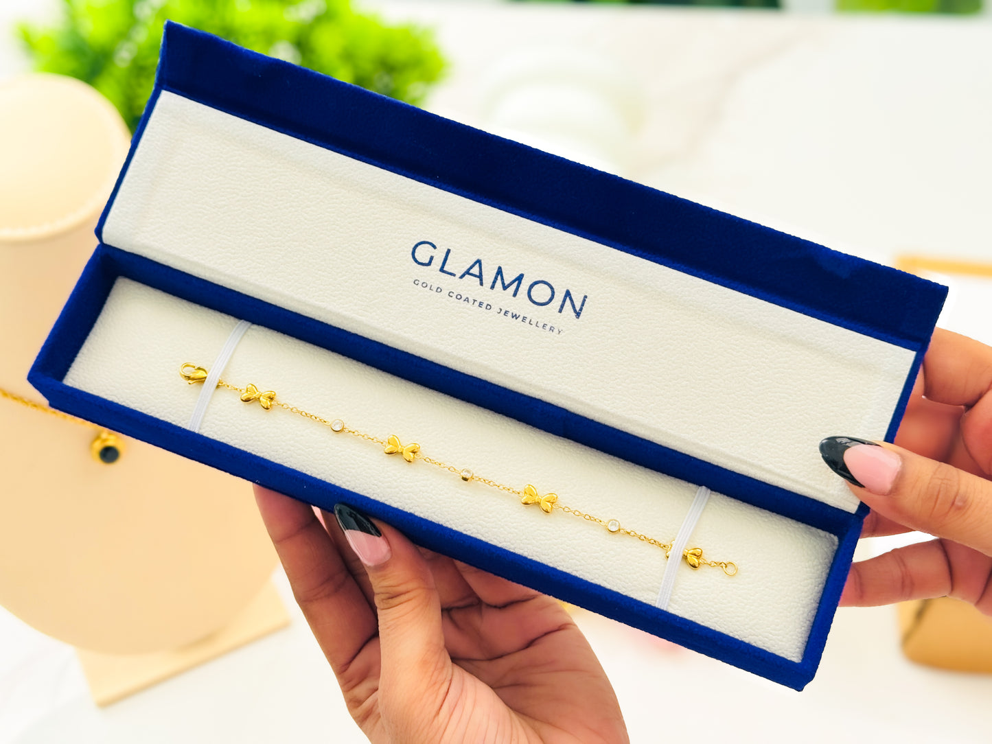 Bow Zircon Bracelet - Gold Coated High Quality Waterproof Bracelet For Girls