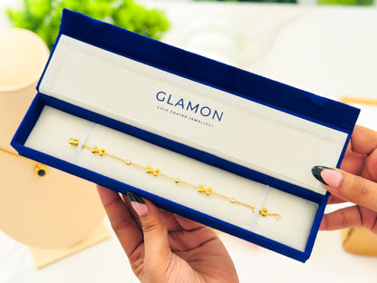 Bow Zircon Bracelet - Gold Coated High Quality Waterproof Bracelet For Girls