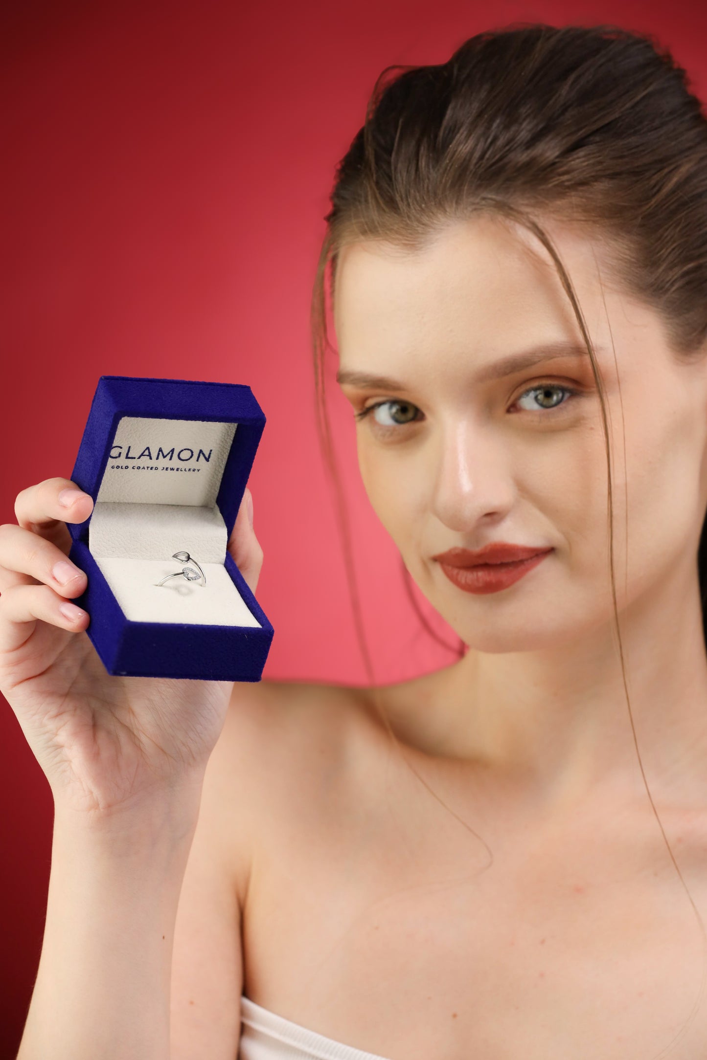 Glamon Love Loop Ring – Adjustable Silver Heart Ring for Women Sri Lanka