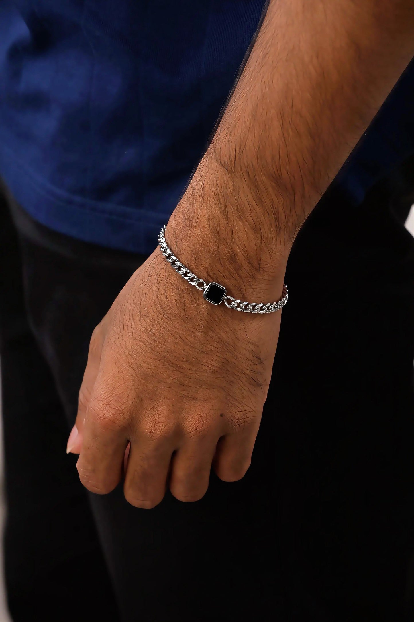 King's Cut Bracelet For Men - SILVER Never Fade High Quality