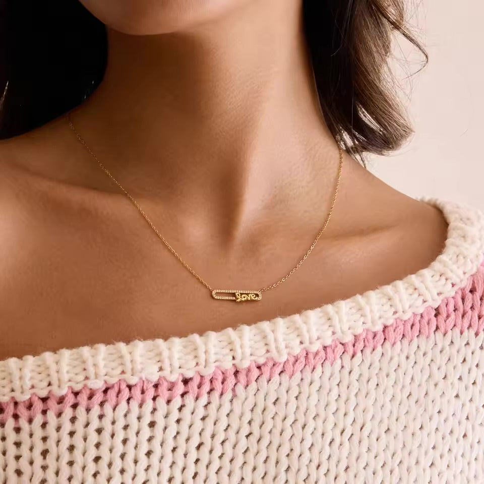 Glamon Forever Love Necklace for Women Luxury Gold Coated Crystal Pendant | High Quality Jewelry Gift for Her
