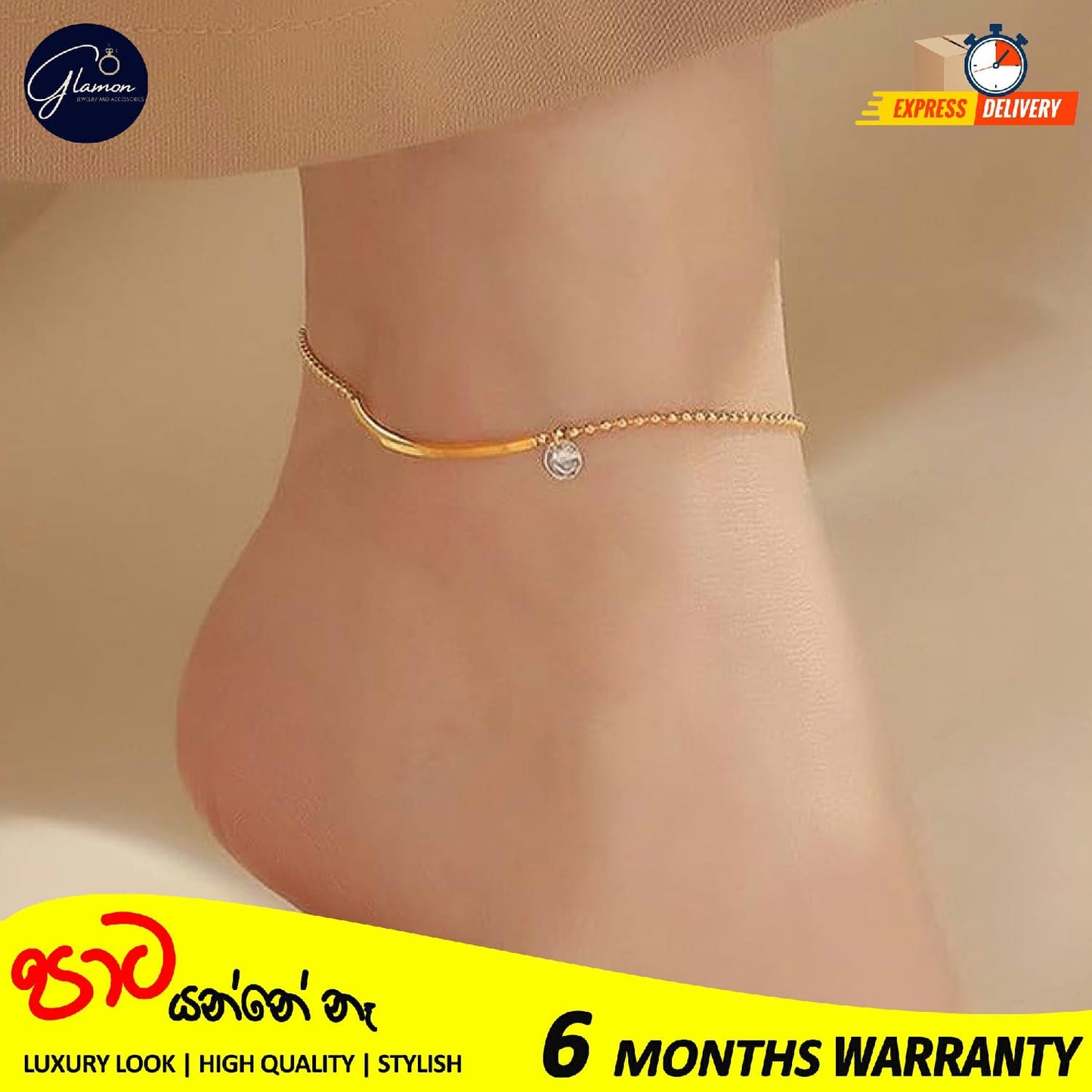 Luxury Design High-End Jewelery Zircon Ankle Charm Gold Plated Ankle Bracelets for Women Stainless Steel Beaded Leg Chain Girls Beach Accessories