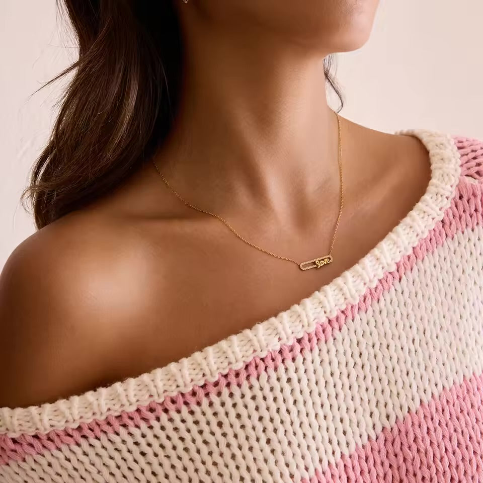 Glamon Forever Love Necklace for Women Luxury Gold Coated Crystal Pendant | High Quality Jewelry Gift for Her