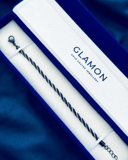 Glamon Trenza Bracelet For Men – Black Waterproof High Quality Nylon Bracelet