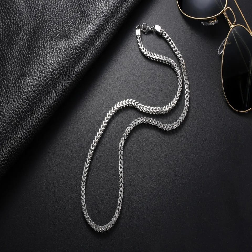3mm Thick Diamond Cut Franco Chain Stainless Steel Never Fade Necklace For Men Women