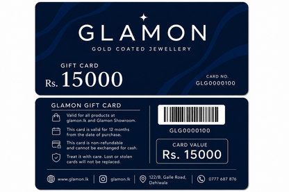 Glamon Gift Card Rs. 15,000 | Premium Jewellery Gift Voucher Sri Lanka