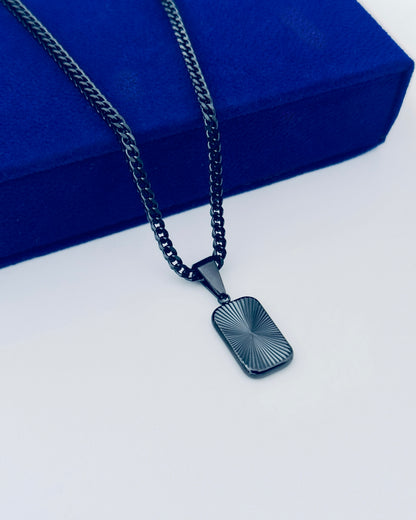 Glamon Solaris Necklace – Black | 3mm Franco Chain for Men