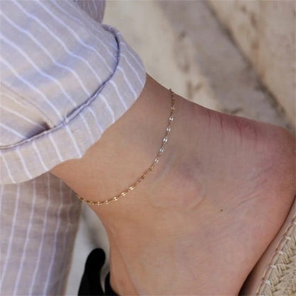 2mm Stainless Steel High Quality Fish Lips Gold Chain anklets for girls Leg Chain Juwellery Beach accessories for girls