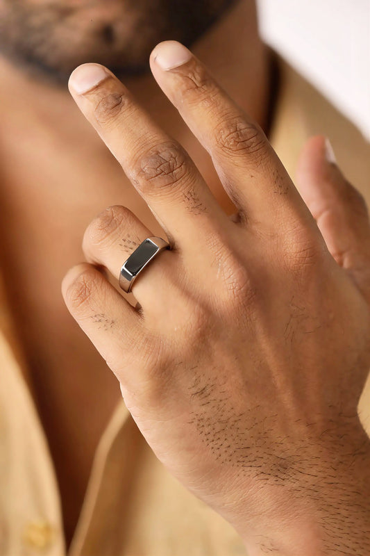 Glamon Elite Silver Ring for Men Luxury 316L Stainless Steel High Quality Men's Ring