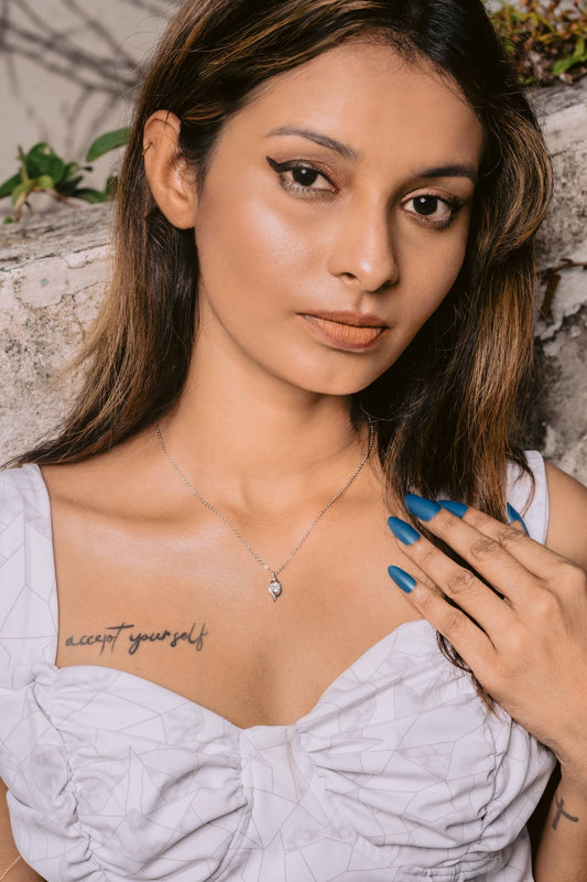 Glamon Luna Drop Necklace – 925 Pure Silver