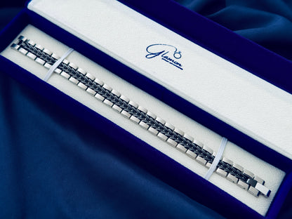 Glamon Titan Weave Bracelet – Dual Tone Silver