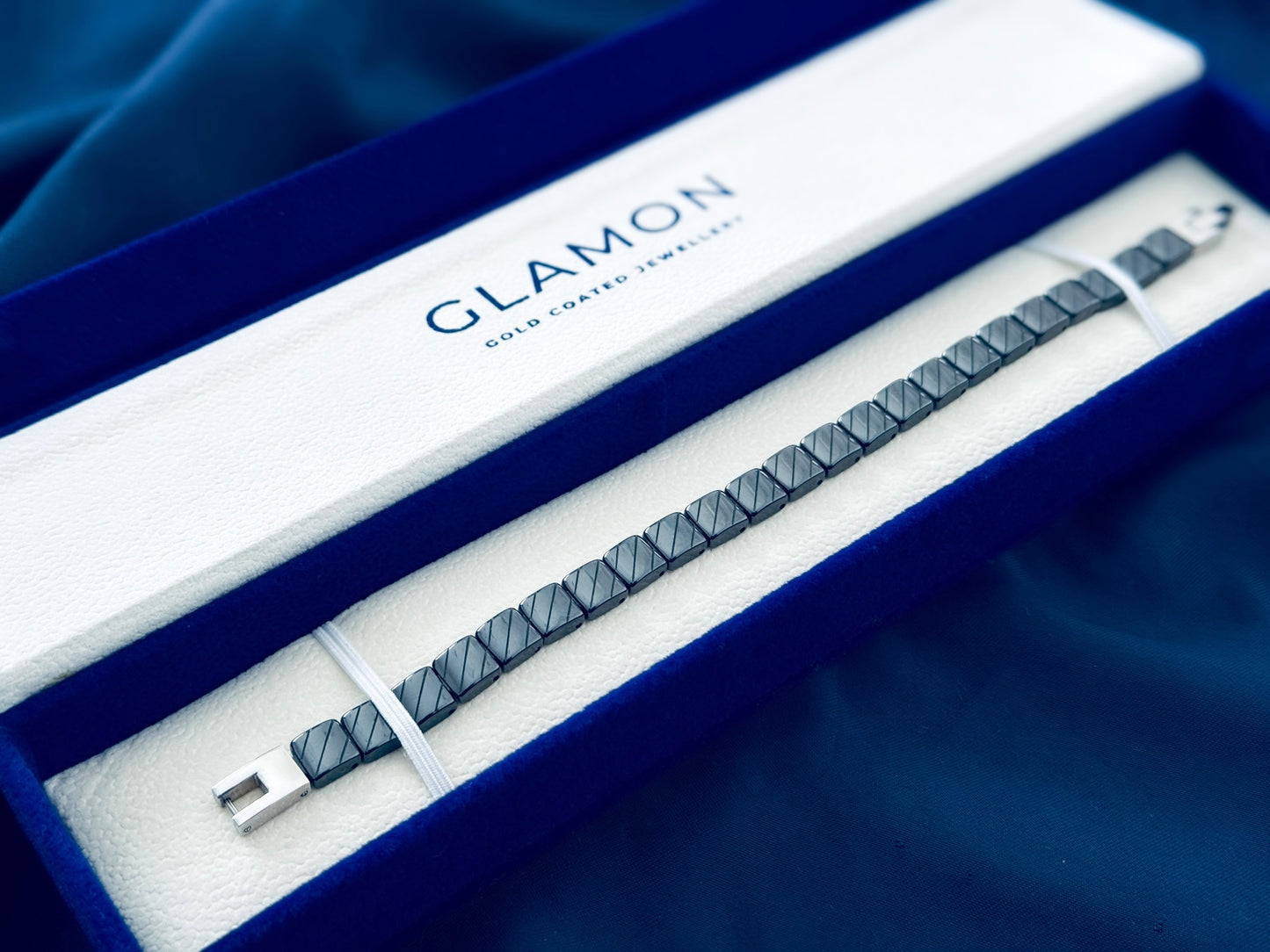 Glamon Shadow Link Ceramic Bracelet – Luxury Black Men’s Bracelet, Minimal Modern Jewelry Gift for Him